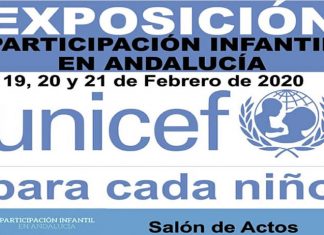Exposición Unicef en CEIP Sagrado Corazón 19, 20, 21 de febrero Cartel de la exposición Unicef