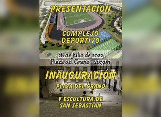 Presentación nuevo complejo deportivo e inauguración de reformas acometidas. Cartel del Evento en Tíjola