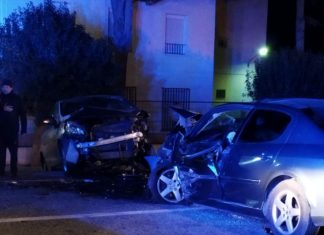 Accidente en la entrada a Tíjola Imágen del accidente de Tíjola