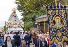 Broche final al 450 aniversario del patronazgo de la Virgen del Socorro con una multitudinaria procesión extraordinaria La imagen de la patrona durante la procesión