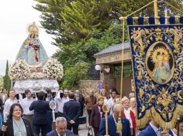 Broche final al 450 aniversario del patronazgo de la Virgen del Socorro con una multitudinaria procesión extraordinaria La imagen de la patrona durante la procesión