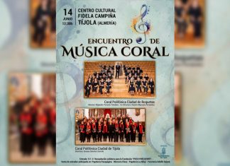 Tíjola acogerá un Encuentro de Música Coral con carácter solidario Cartel del evento en Tíjola