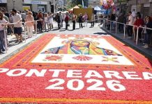 Tíjola lleva su arte efímero hasta Ponteareas y estrecha lazos con una de las grandes celebraciones del Corpus Christi en España La tradición y el arte efímero de Tíjola viajaron hasta Galicia con motivo la celebración del Corpus Christi.