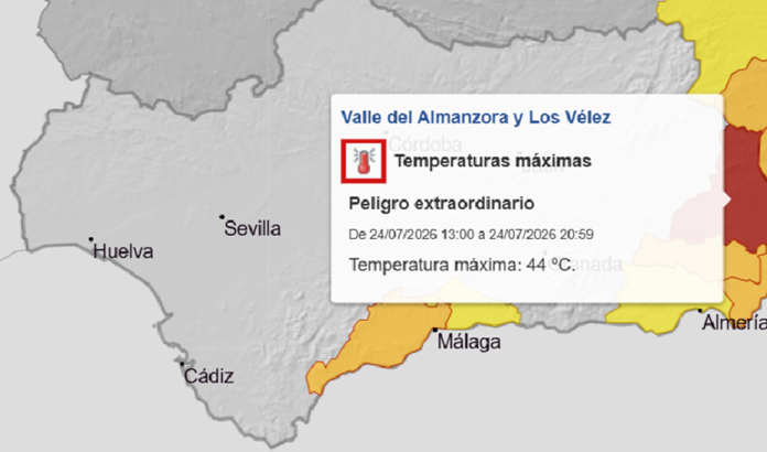 El termómetro se dispara por encima de los 40 grados en el Almanzora en pleno episodio de calor extremo El termómetro se dispara por encima de los 40 grados en el Almanzora en pleno episodio de calor extremo