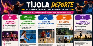 Tíjola acoge varias actividades deportivas a finales de julio Eventos para el mes de julio
