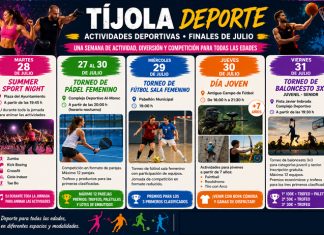 Tíjola acoge varias actividades deportivas a finales de julio Eventos para el mes de julio