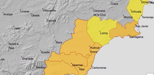 Alerta naranja en la provincia de Almería antes de la Feria de Tíjola Alerta naranja en la provincia de Almería