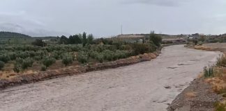 El temporal descarga con fuerza en el Valle del Almanzora y deja más de 30 litros en varios municipios Río Almanzora a su paso por Tíjola